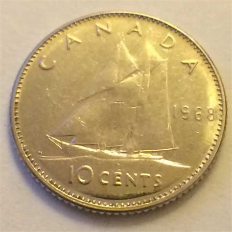 1968 Canada 1968 Elizabeth Ii Ottawa Dime Ofccungraded Ottawa