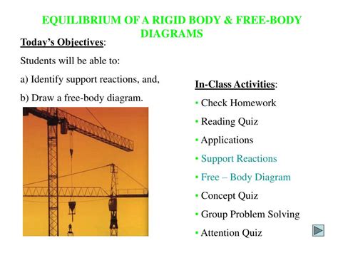 Ppt Equilibrium Of A Rigid Body And Free Body Diagrams Powerpoint