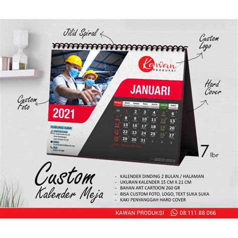 Jual Cetak Kalender Meja Custom Kalender 2021 15x21 Cm Murah Jakarta