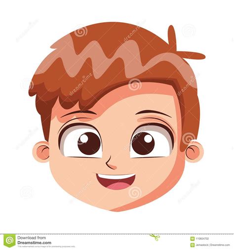 Cute Boy Face Cartoon Stock Vector Illustration Of Schoolboy 110654702
