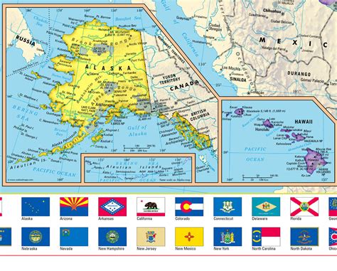 Coolowlmaps United States Wall Map Poster 24x20 Usa Flags Laminated
