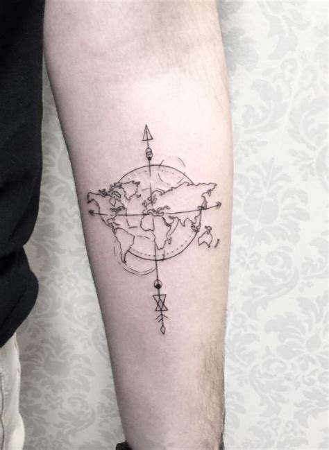 World Map Tattoo Tattoo Tatuaje Mapamundi Tatuajes De Mapa Y Tatuajes Peque Os