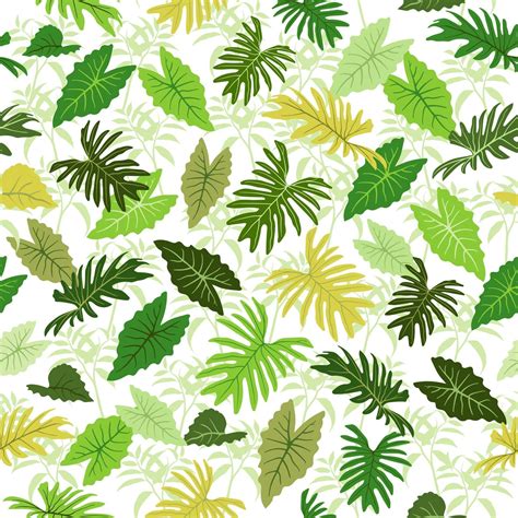 Tropical Colorful Leaves Seamless Pattern For Fabric Textile Apparel Or