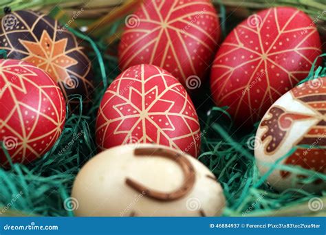 Hand Painted Easter Eggs Stock Image Image Of Celebration 46884937