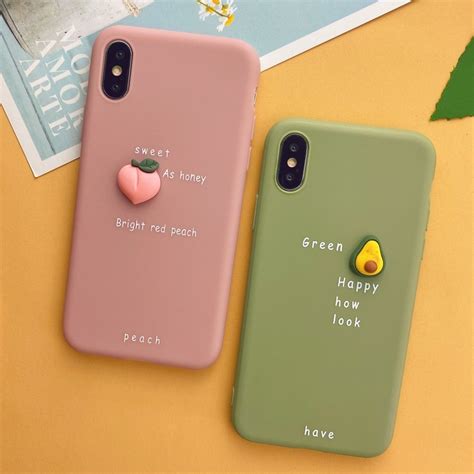 3d Cute Avocado Peach Phone Cases For Iphone Iphone Cases Friends