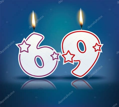Birthday Candle Number 69 — Vector De Stock © Lajo2 60241331
