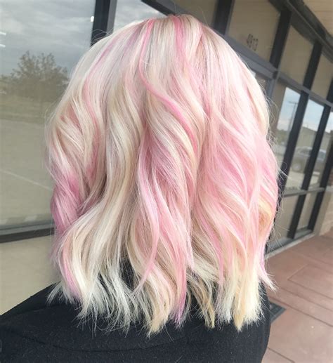 Blonde Hair With Pink Highlights Waypointhairstyles