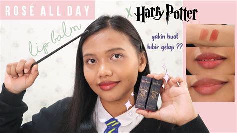 Rose All Day Lip Balm Harry Potter Edition Swatches Di Bibir Gelap Sawo