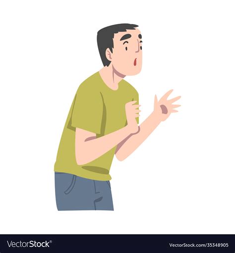 Guy With Shocked Face Expression Mood People Vector Image