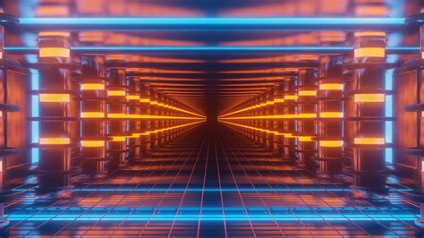 Futuristic Tunnel In Space With Blue Accents Stock Motion Graphics Sbv