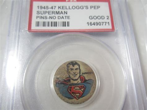 Vintage 1945 47 Kelloggs Pep Cereal Pins Superman Psa 2 4565469755