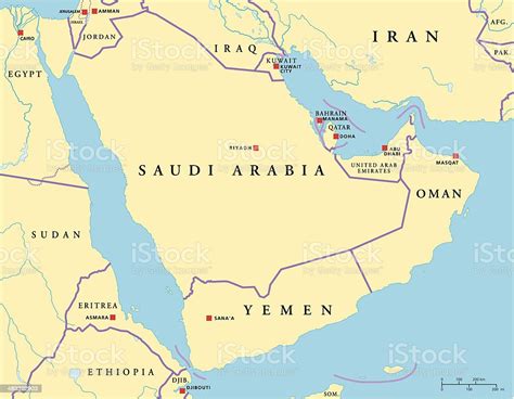 Arabian Peninsula Political Map Stock Illustration Download Image Now
