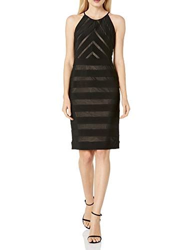 Adrianna Papell Women S Mitered Banded Jersey Dress