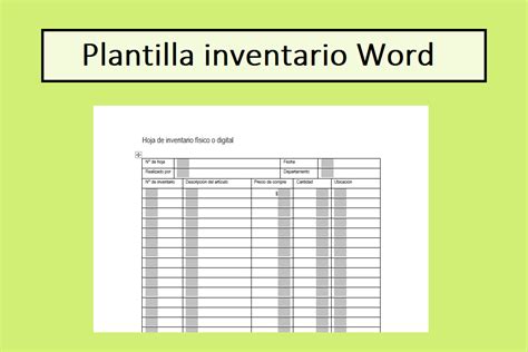 Plantilla Inventario Word Actualizado April