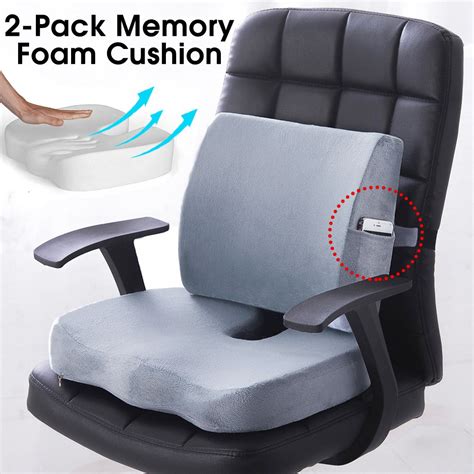 Kwanshop 2pcs Premium Memory Foam Seat Cushion Pad Home Caroffice