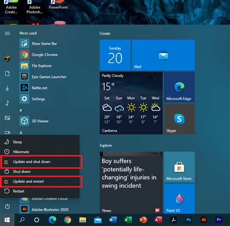 Start Menu Update Power Icons Missing Show As Rectangles Microsoft