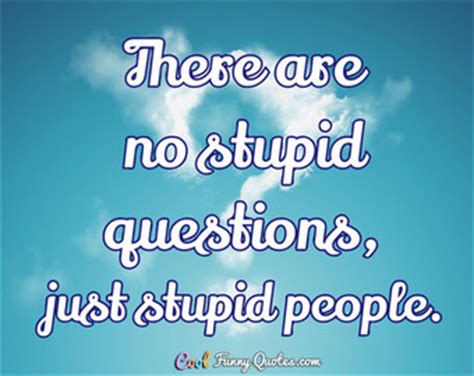 There Are No Stupid Questions Just Stupid People