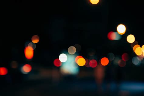 Night City Lights In Bokeh Style Background Free Stock Photo And Image
