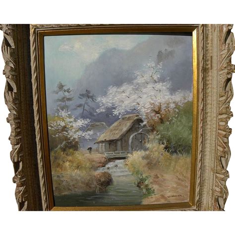 Japanese Art Impressionist Spring Landscape Painting Signed Kamiya Sold