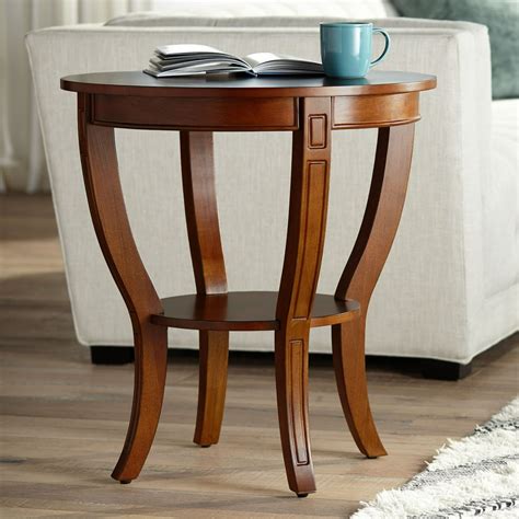 Elm Lane Patterson Ii Americana 26 Wide Cherry Wood Round End Table