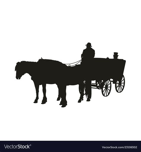Horse Drawn Carriage Royalty Free Vector Image