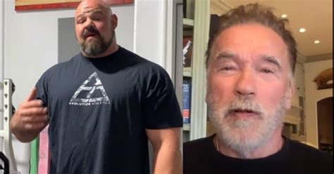 Brian Shaw Takes Down Poster Of Arnold Schwarzenegger From His Gym