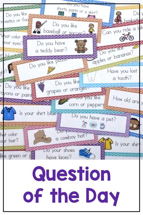Question Of The Day For Preschool Pre K And Kindergarten 100
