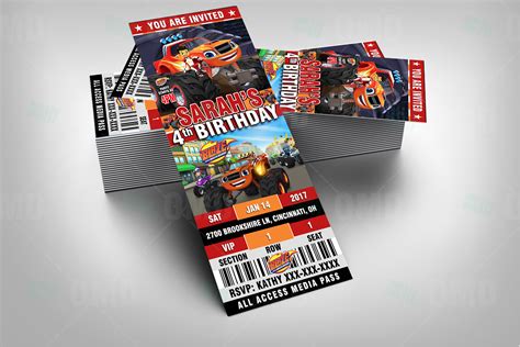Stay connected with us to watch all blaze and the monster machines full episodes in high quality/hd. Blaze And The Monster Machines Ticket Style Invites - Cartoon Invites
