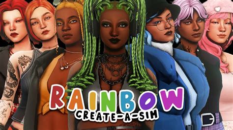 Rainbow Sims 🌈 Cc List Sims 4 Create A Sim Youtube
