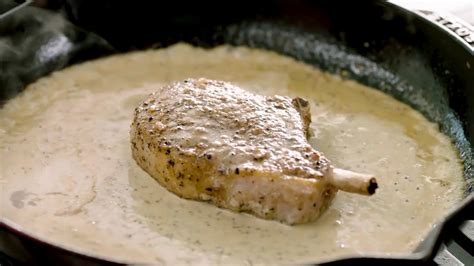 I use extra virgin olive oil in this pork chop recipe as baked pork chops couldn't be easier to make but the trick is to make sure you don't over bake them. Gordon Ramsay Pan Seared Pork Chop - YouTube