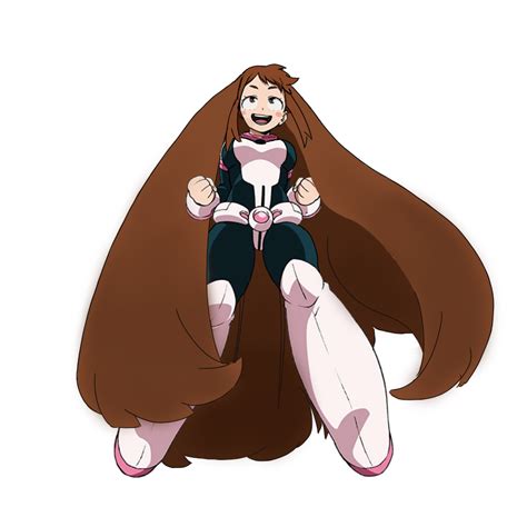 Ochaco Uraraka Long Hair Edit 2 By Jaded Ocean On Deviantart