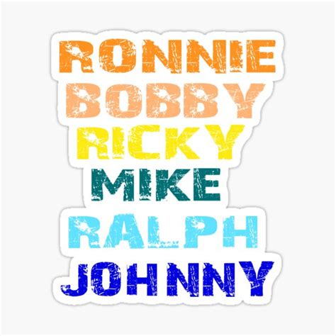 Retro Vintage Ronnie Bobby Ricky Mike Ralph And Johnny T Shirt