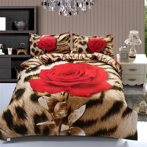 Quality 4pc Sexy Fashion Leopard Fulldoublequeen Size Bed Quiltduvet