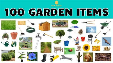 English Vocabulary 100 Garden Items Youtube