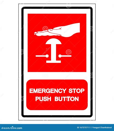 Emergency Stop Push Button Symbol Signvector Illustration Isolate On