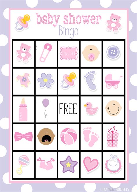 Cards should be printed on stiff paper such as card stock, and they will need to be cut apart before use. Baby Shower Bingo Cards