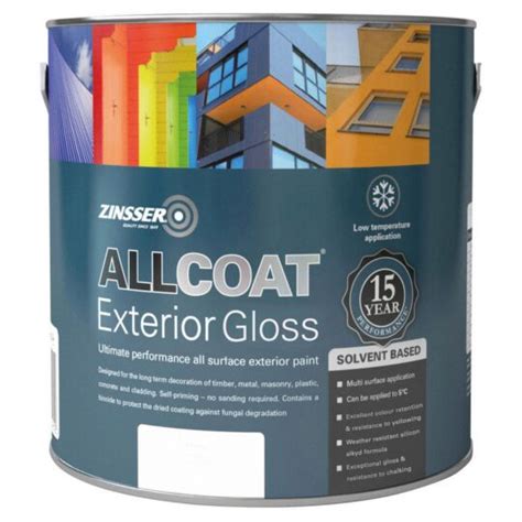 Zinsser Allcoat Exterior Gloss Paint Solvent Based Black