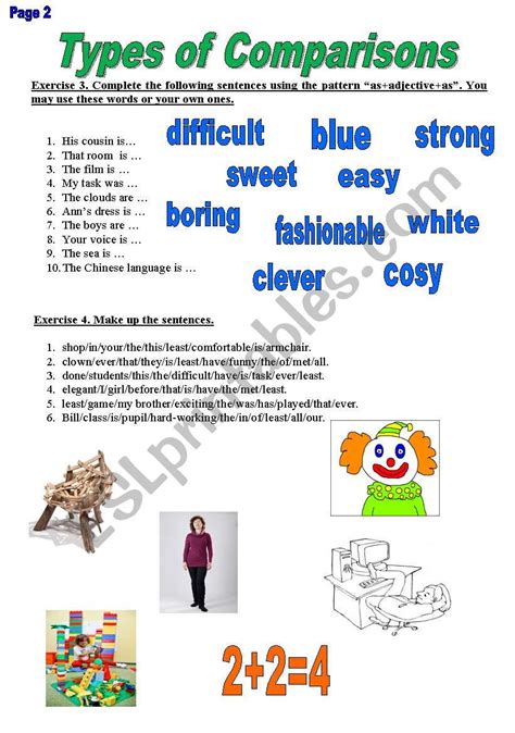 Types Of Comparisons 2 Esl Worksheet By Naky72