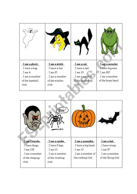 Halloween Guessing Game Esl Worksheet By Laura Jane