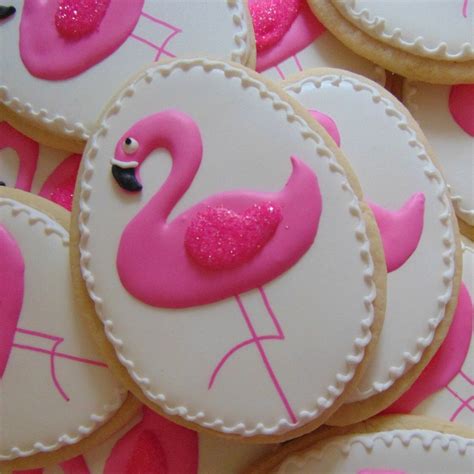 12 Pink Flamingo Cookies Etsy Flamingo Cake Sugar Cookies Decorated Edible Luster Dust