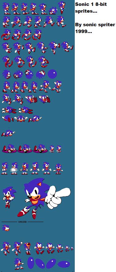 8 Bit Sonic Sprite Sheet