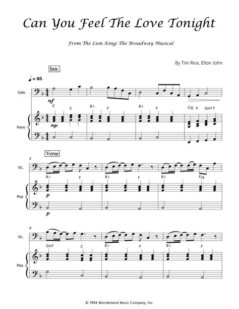 Can You Feel The Love Tonight Arr Luís Gustavo Rossato Sheet Music