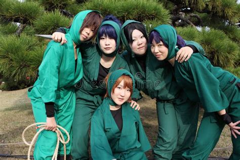 Young Japanese Female Cosplayers Ninja Editorial Stock Photo Image