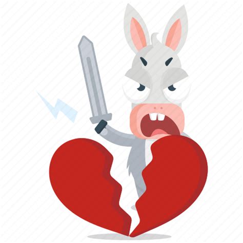 Break Donkey Emoji Emoticon Heart Smiley Sticker Icon Download