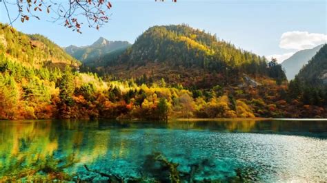 Crystalline Turquoise Lake Jiuzhaigou National Park China Youtube