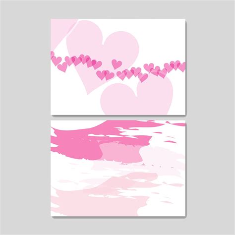 Pink Heart Card Digital Download Card With Hearts Love Etsy Heart