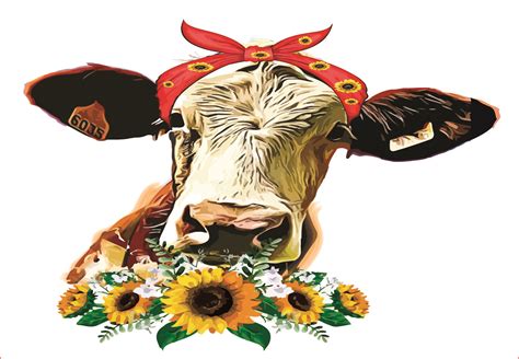 Cow With Bandana Png Sublimation Graphic By Alabala Creative Fabrica