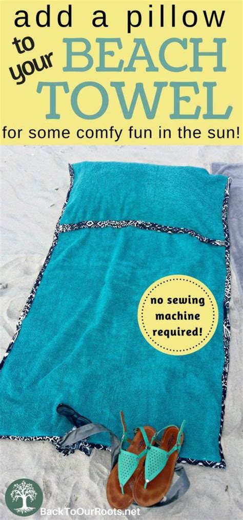 How To Make A Beach Towel With Pillow And Handles Beach Diy Beach