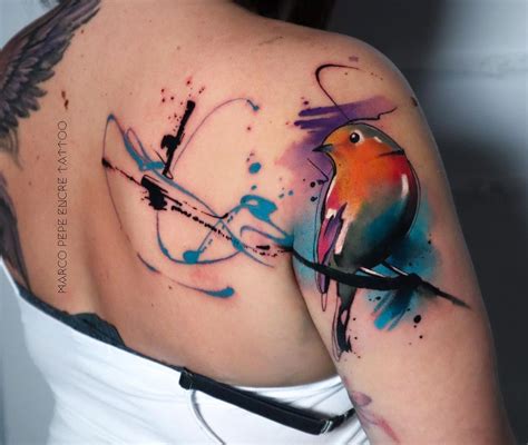 Bird Tattoos On Front Shoulder