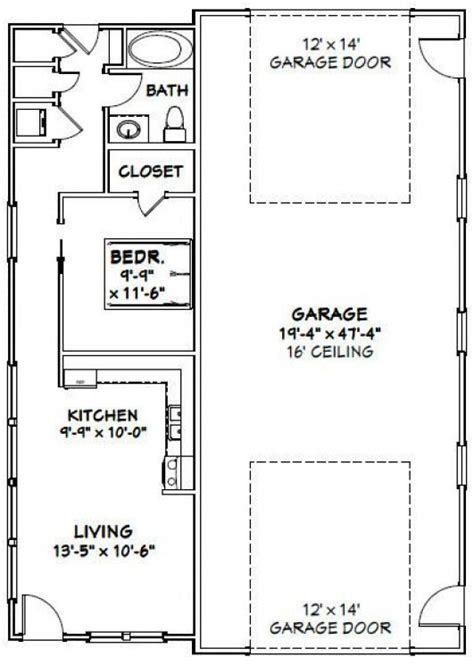 34x48 1 Rv Garage 34x48g1e 1605 Sq Ft Excellent Floor Plans